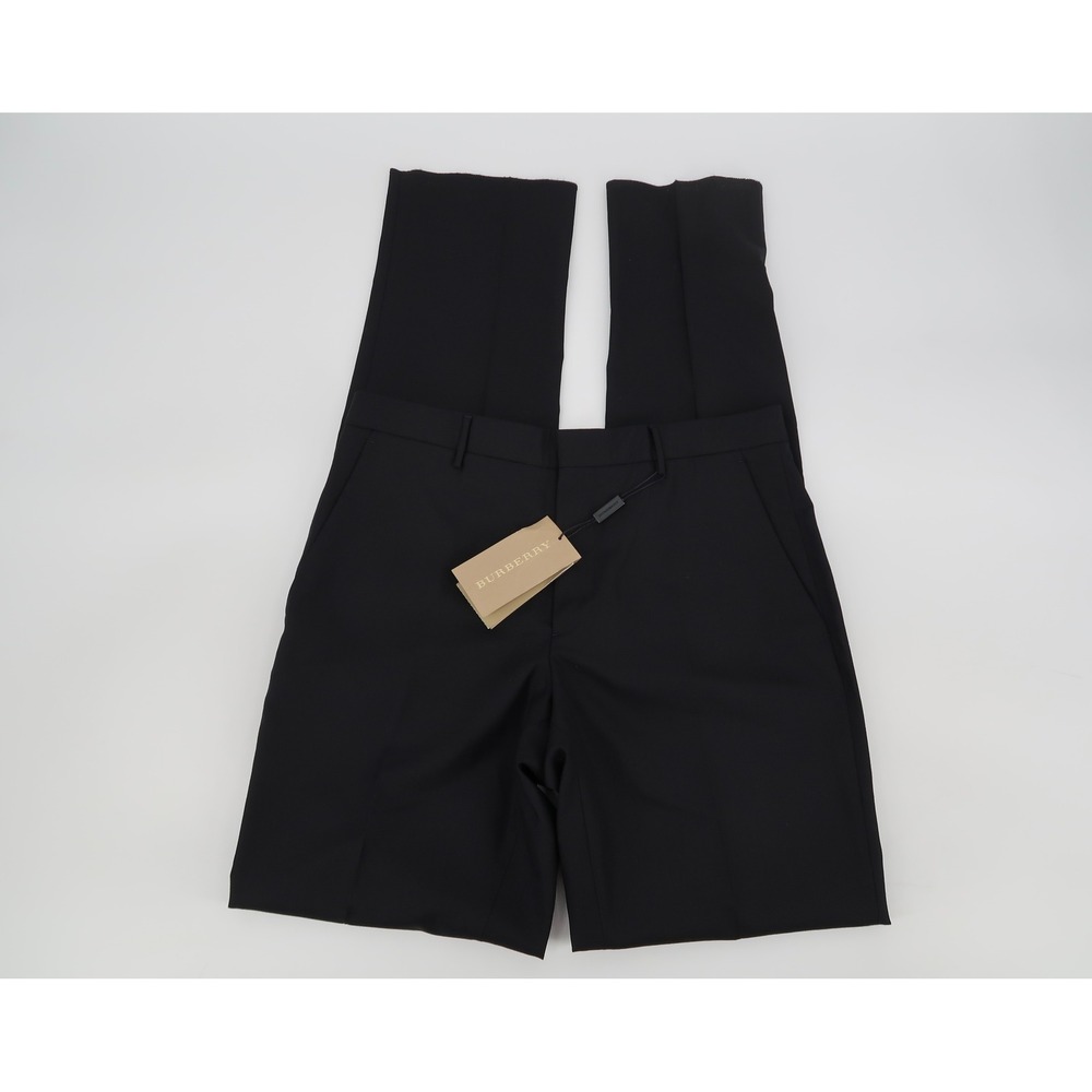 Burberry Millbank Dress‎ Trousers Mens Black Wool Unfinished Hem 36 (30W) NEW